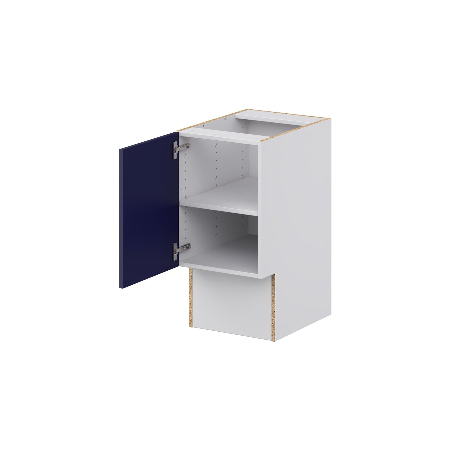 Hugo&Borg Lorette 15-in W x 34.5-in H x 21-in D Navy Blue Base Fully Assembled Cabinet (Recessed Panel Shaker Door Style)
