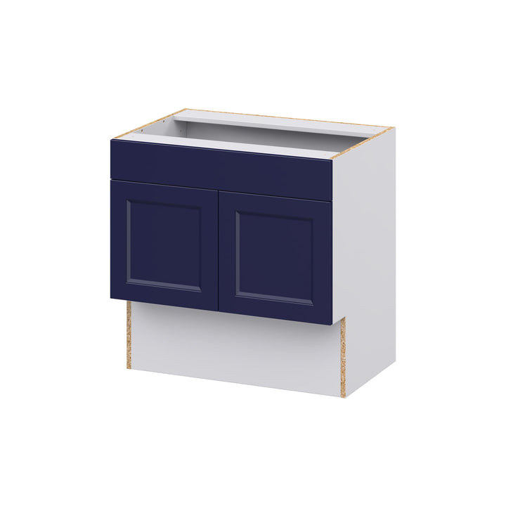 Hugo&Borg Lorette 30-in W x 30-in H x 21-in D Navy Blue Sink Base Fully Assembled Cabinet (Recessed Panel Shaker Style)
