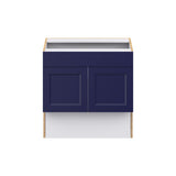 Hugo&Borg Lorette 30-in W x 30-in H x 21-in D Navy Blue Base Fully Assembled Cabinet (Recessed Panel Shaker Door Style)