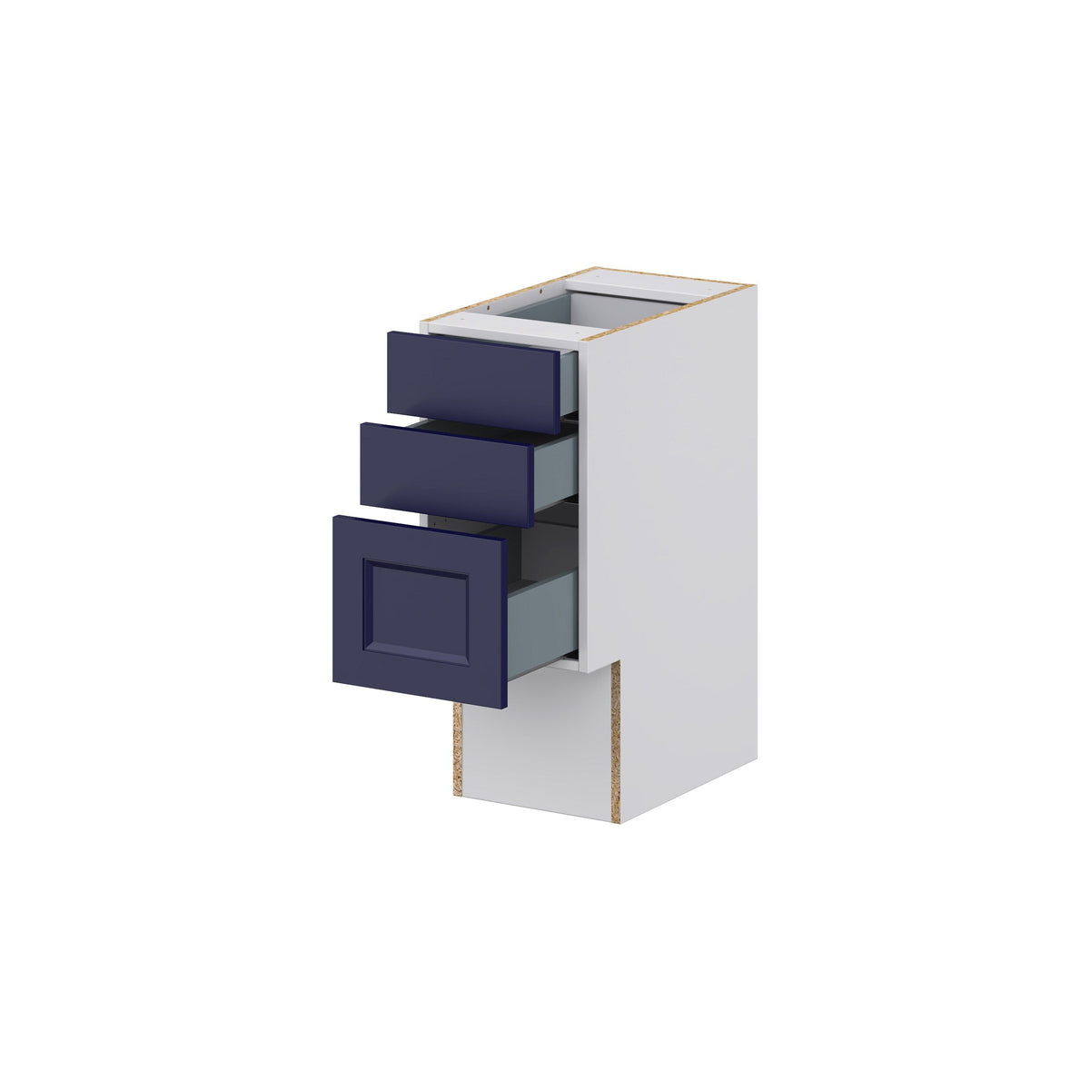 Hugo&Borg Lorette 12-in W x 30-in H x 21-in D Navy Blue 4-Drawer Base Fully Assembled Cabinet (Recessed Panel Style)