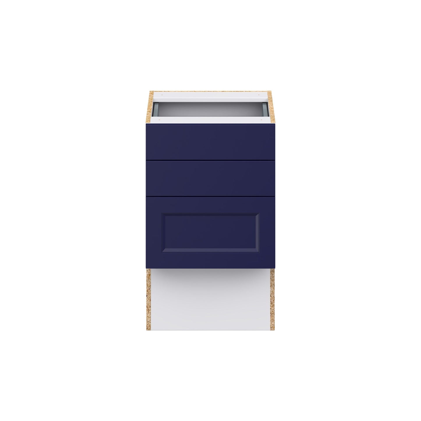 Hugo&Borg Lorette 18-in W x 30-in H x 21-in D Navy Blue 3-Drawer Base Fully Assembled Cabinet (Recessed Panel Style)