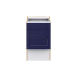 Hugo&Borg Lorette 18-in W x 30-in H x 21-in D Navy Blue 3-Drawer Base Fully Assembled Cabinet (Recessed Panel Style)