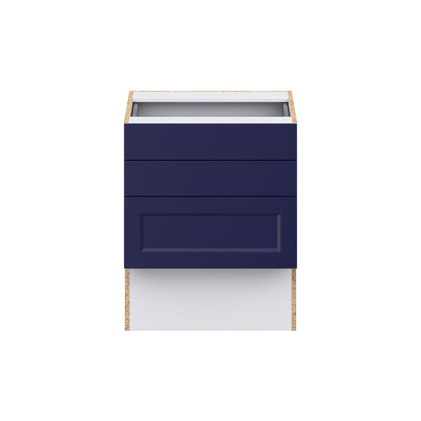 Hugo&Borg Lorette 24-in W x 30-in H x 21-in D Navy Blue 3-Drawer Base Fully Assembled Cabinet (Recessed Panel Style)