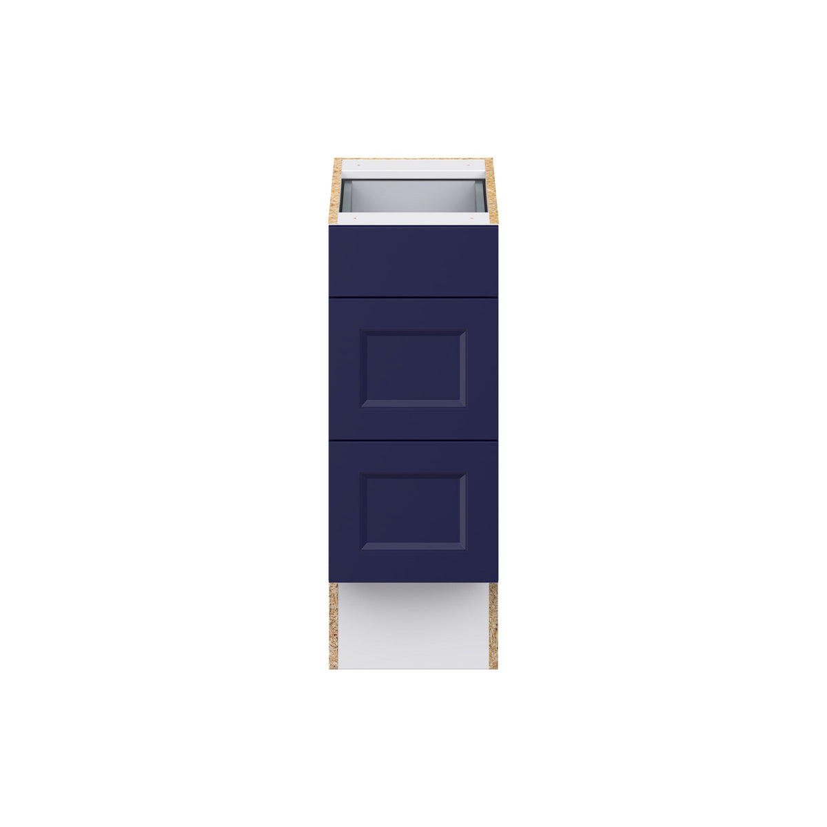Hugo&Borg Lorette 12-in W x 32.5-in H x 24-in D Navy Blue 3-Drawer Base Fully Assembled Cabinet (Recessed Panel Style)