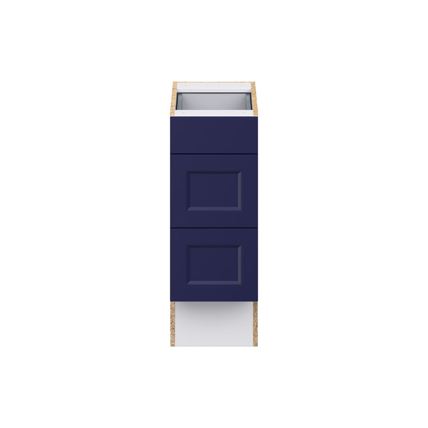 Hugo&Borg Lorette 12-in W x 32.5-in H x 24-in D Navy Blue 3-Drawer Base Fully Assembled Cabinet (Recessed Panel Style)