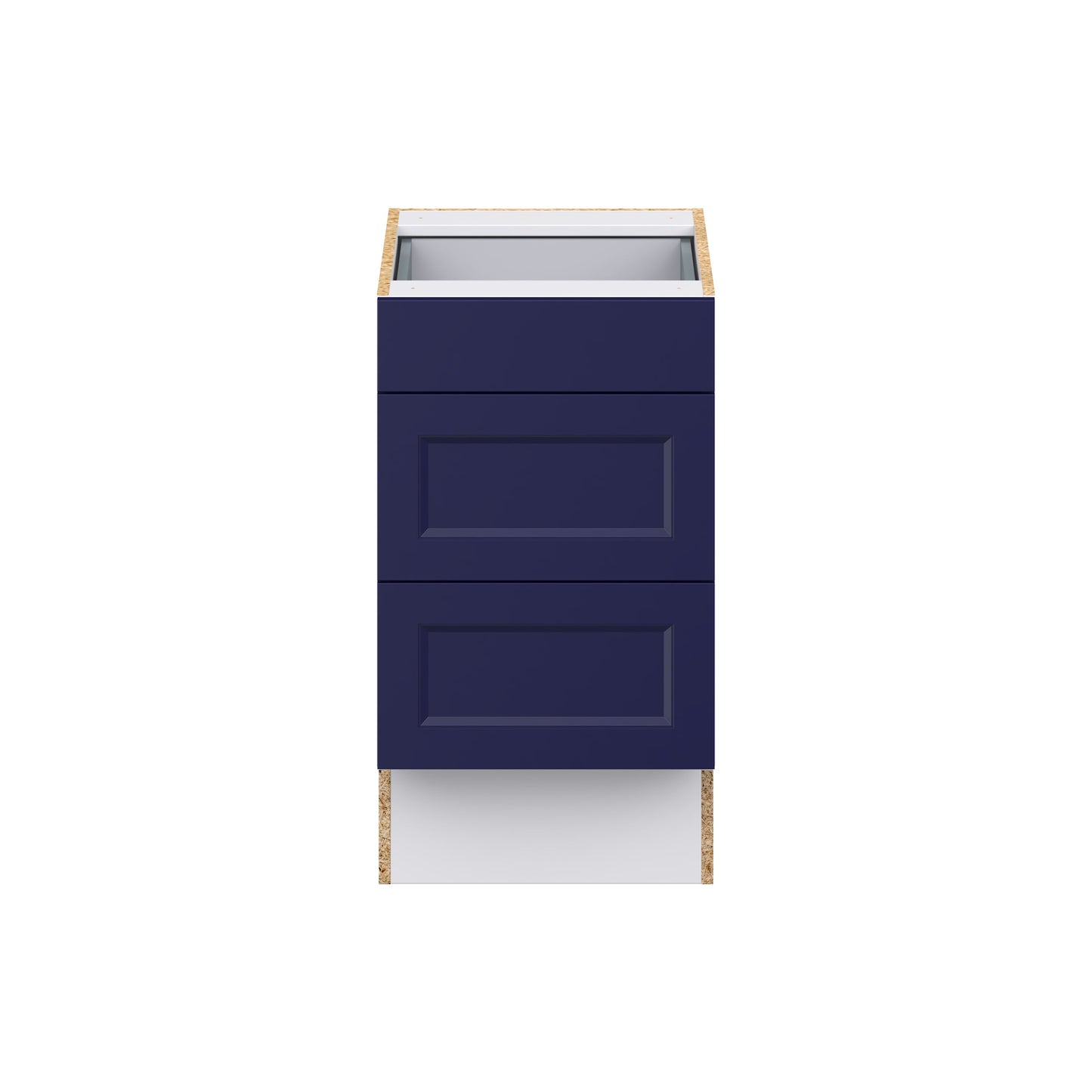 Hugo&Borg Lorette 18-in W x 32.5-in H x 24-in D Navy Blue 3-Drawer Base Fully Assembled Cabinet (Recessed Panel Style)