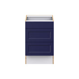 Hugo&Borg Lorette 21-in W x 32.5-in H x 25-in D Navy Blue 3-Drawer Base Fully Assembled Cabinet (Recessed Panel Style)
