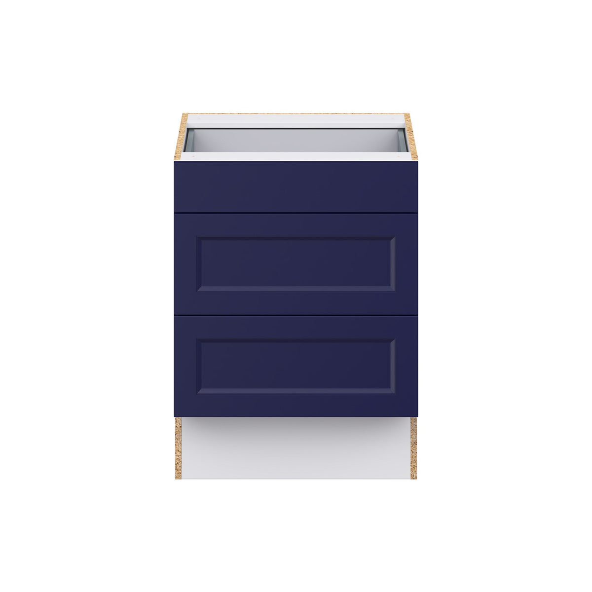 Hugo&Borg Lorette 24-in W x 32.5-in H x 24-in D Navy Blue 3-Drawer Base Fully Assembled Cabinet (Recessed Panel Style)