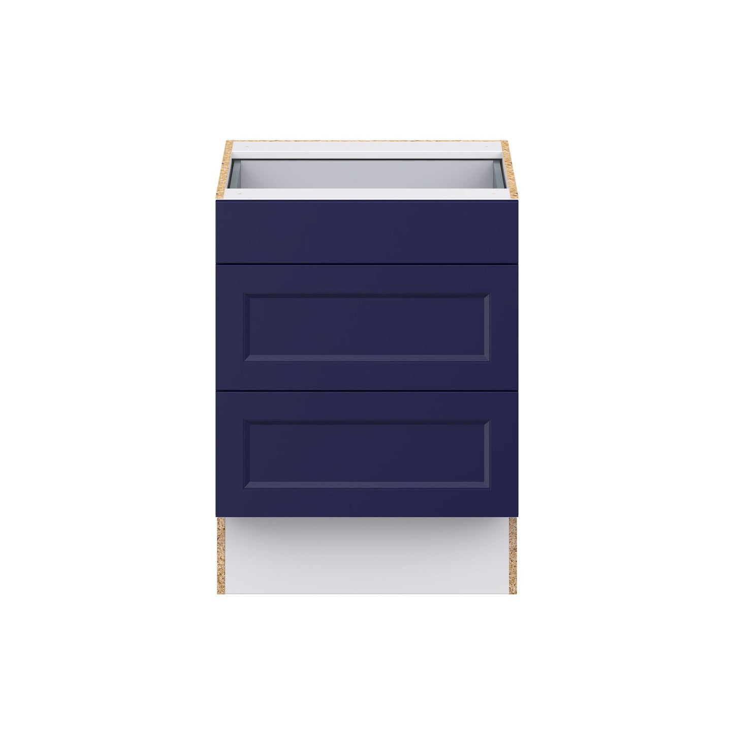 Hugo&Borg Lorette 24-in W x 32.5-in H x 24-in D Navy Blue 3-Drawer Base Fully Assembled Cabinet (Recessed Panel Style)