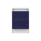 Hugo&Borg Lorette 24-in W x 32.5-in H x 24-in D Navy Blue 3-Drawer Base Fully Assembled Cabinet (Recessed Panel Style)