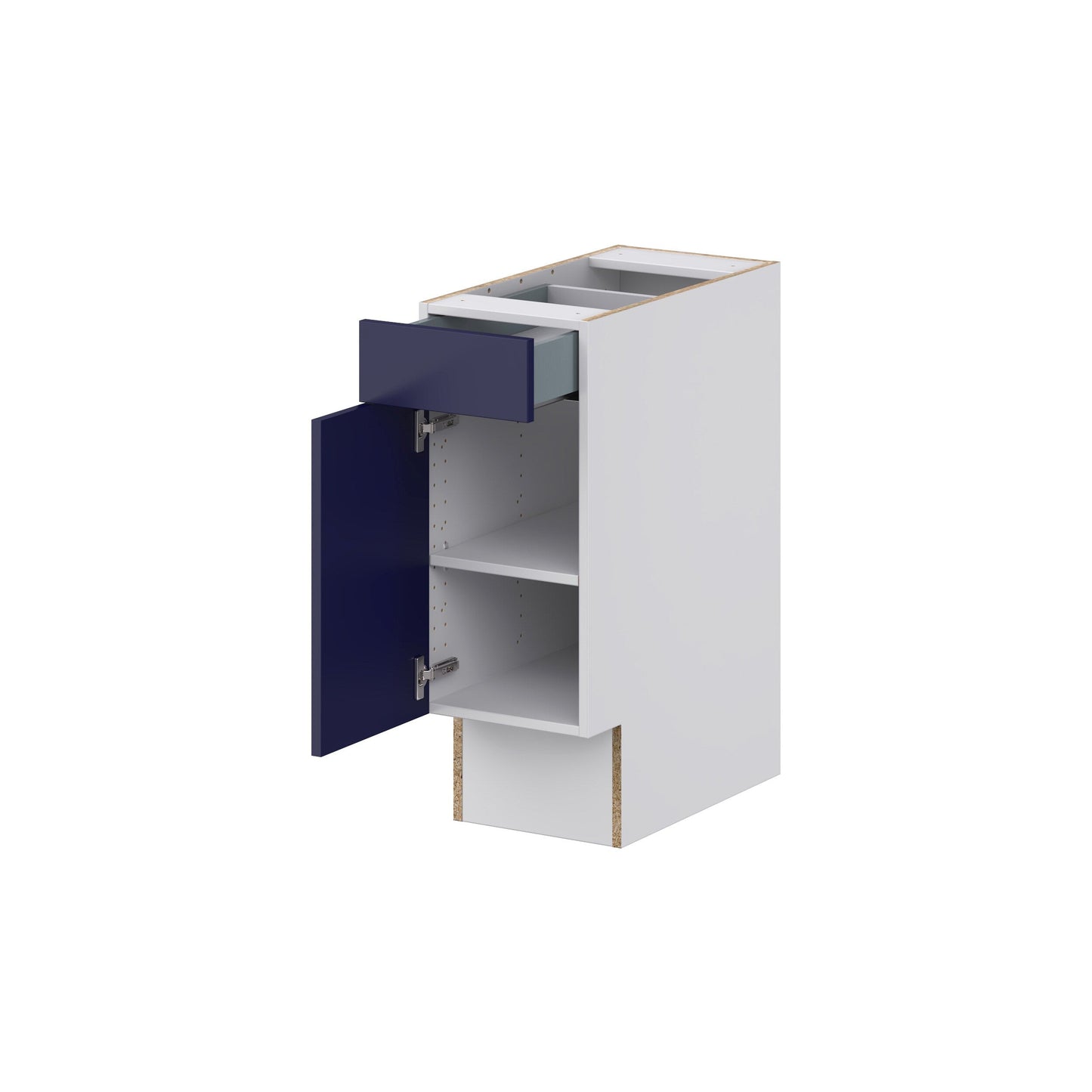 Hugo&Borg Lorette 12-in W x 34.5-in H x 25-in D Navy Blue Base Fully Assembled Cabinet (Recessed Panel Shaker Door Style)