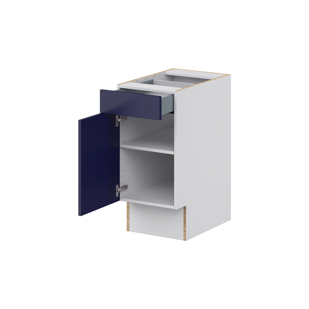 Hugo&Borg Lorette 15-in W x 34.5-in H x 24-in D Navy Blue 1-Drawer Base Fully Assembled Cabinet (Recessed Panel Shaker Door Style)