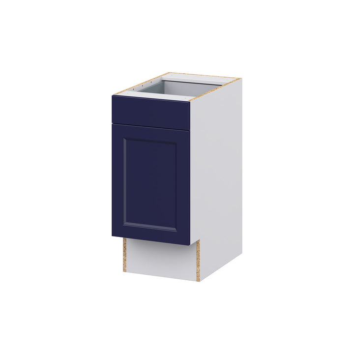 Hugo&Borg Lorette 15-in W x 34.5-in H x 24-in D Navy Blue 1-Drawer Base Fully Assembled Cabinet (Recessed Panel Shaker Door Style)