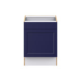 Hugo&Borg Lorette 24-in W x 34.5-in H x 24-in D Navy Blue 1-Drawer Base Fully Assembled Cabinet (Recessed Panel Shaker Door Style)