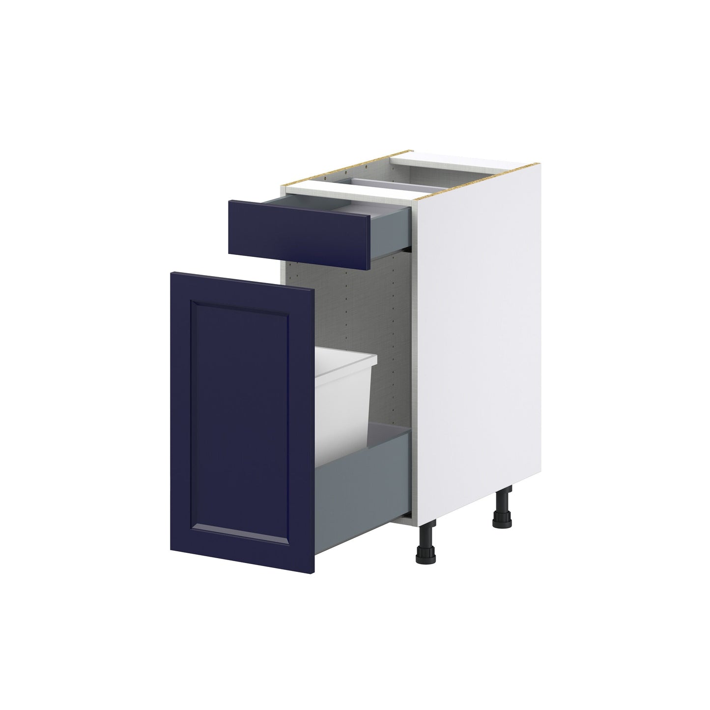 Hugo&Borg Lorette 15-in W x 34.5-in H x 24-in D Navy Blue 1-Drawer Pull-out Cabinet Base Fully Assembled Cabinet (Recessed Panel Style)