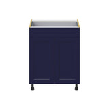 Hugo&Borg Lorette 27-in W x 34.5-in H x 24-in D Navy Blue 1-Drawer Base Fully Assembled Cabinet (Recessed Panel Shaker Style)