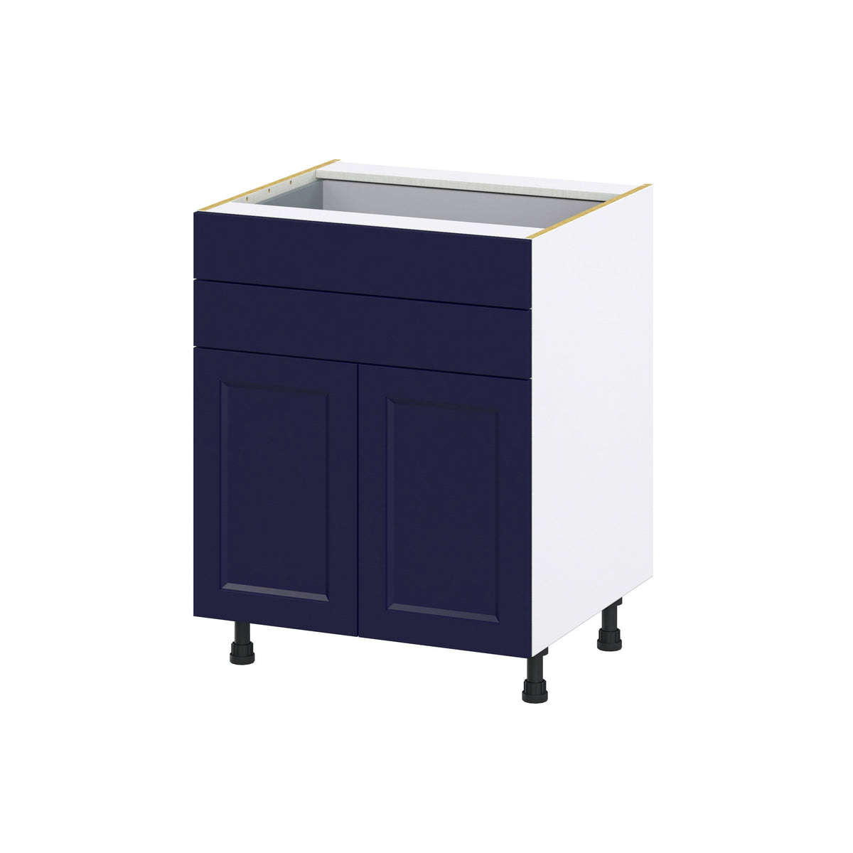 Hugo&Borg Lorette 27-in W x 34.5-in H x 24-in D Navy Blue 2-Drawers Base Fully Assembled Cabinet (Recessed Panel Shaker Style)