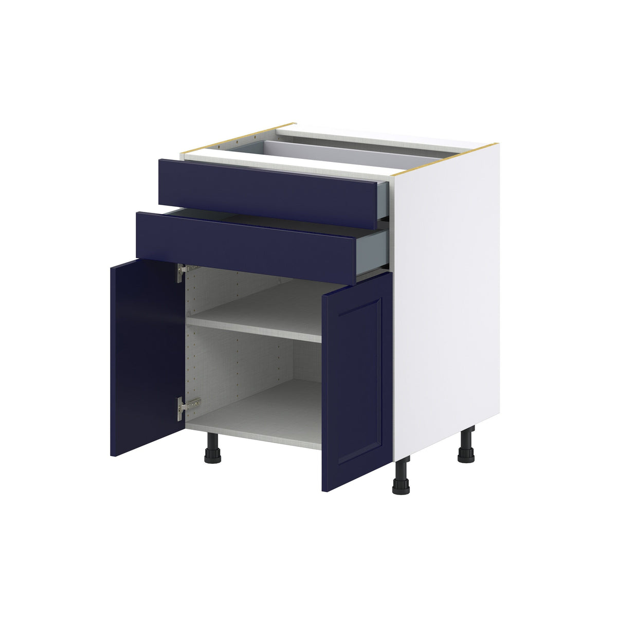Hugo&Borg Lorette 27-in W x 34.5-in H x 24-in D Navy Blue 2-Drawers Base Fully Assembled Cabinet (Recessed Panel Shaker Style)