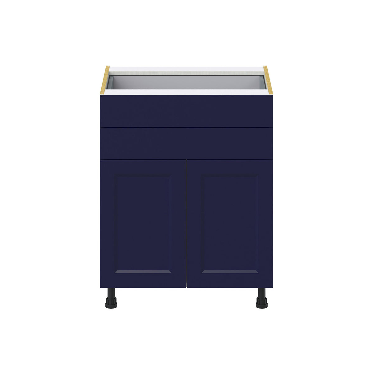 Hugo&Borg Lorette 27-in W x 34.5-in H x 24-in D Navy Blue 2-Drawers Base Fully Assembled Cabinet (Recessed Panel Shaker Style)
