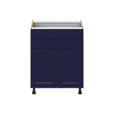 Hugo&Borg Lorette 27-in W x 34.5-in H x 24-in D Navy Blue 2-Drawers Base Fully Assembled Cabinet (Recessed Panel Shaker Style)