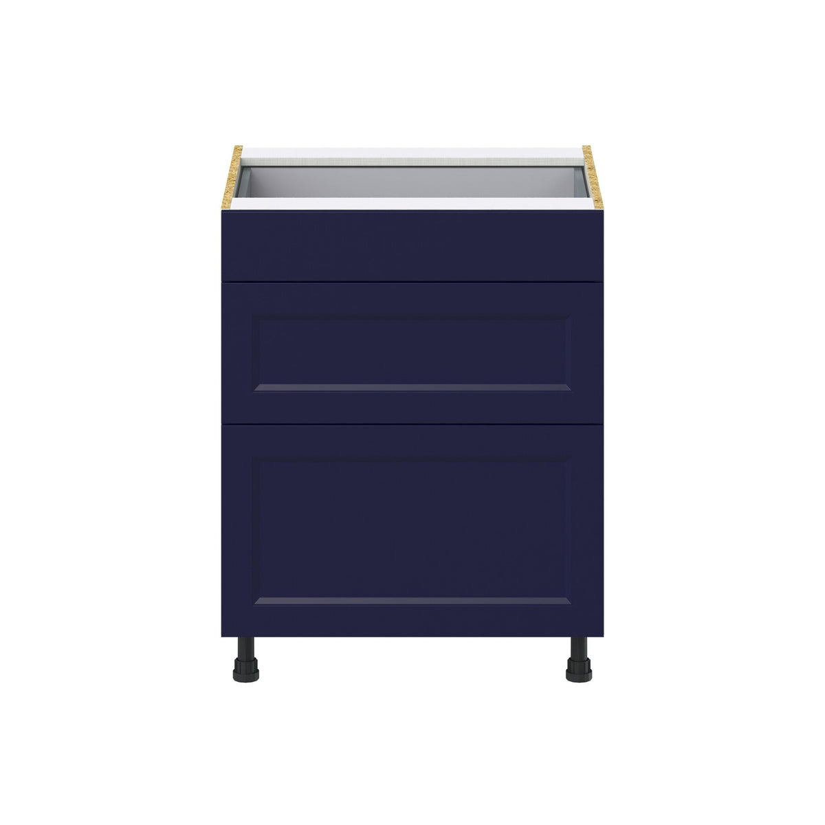 Hugo&Borg Lorette 27-in W x 34.5-in H x 24-in D Navy Blue 3-Drawer Base Fully Assembled Cabinet (Recessed Panel Style)