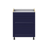 Hugo&Borg Lorette 27-in W x 34.5-in H x 24-in D Navy Blue 3-Drawer Base Fully Assembled Cabinet (Recessed Panel Style)