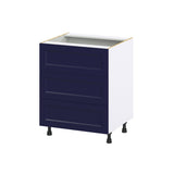 Hugo&Borg Lorette 27-in W x 34.5-in H x 24-in D Navy Blue 3-Drawer Base Fully Assembled Cabinet (Recessed Panel Style)