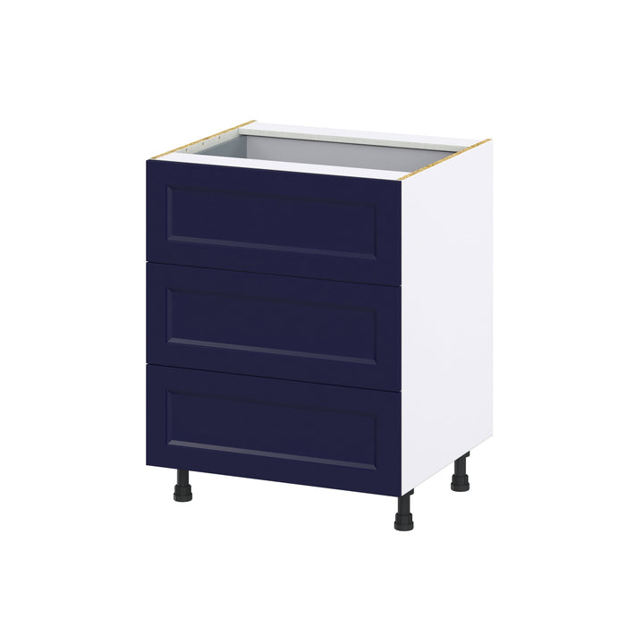 Hugo&Borg Lorette 27-in W x 34.5-in H x 24-in D Navy Blue 4-Drawer Base Fully Assembled Cabinet (Recessed Panel Style)