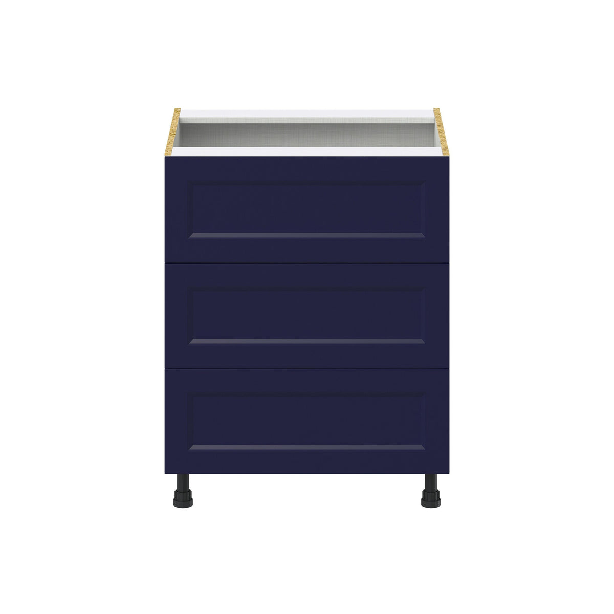 Hugo&Borg Lorette 27-in W x 34.5-in H x 24-in D Navy Blue 3-Drawer Base Fully Assembled Cabinet (Recessed Panel Style)