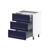 Hugo&Borg Lorette 27-in W x 34.5-in H x 24-in D Navy Blue 4-Drawer Base Fully Assembled Cabinet (Recessed Panel Style)