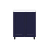Hugo&Borg Lorette 27-in W x 34.5-in H x 14-in D Navy Blue Base Fully Assembled Cabinet (Recessed Panel Shaker Door Style)