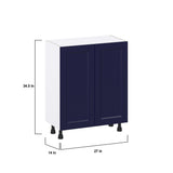 Hugo&Borg Lorette 27-in W x 34.5-in H x 14-in D Navy Blue Base Fully Assembled Cabinet (Recessed Panel Shaker Door Style)