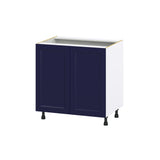 Hugo&Borg Lorette 33-in W x 34.5-in H x 24-in D Navy Blue 3-Drawers Base Fully Assembled Cabinet (Recessed Panel Shaker Style)