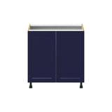 Hugo&Borg Lorette 33-in W x 34.5-in H x 24-in D Navy Blue 3-Drawers Base Fully Assembled Cabinet (Recessed Panel Shaker Style)