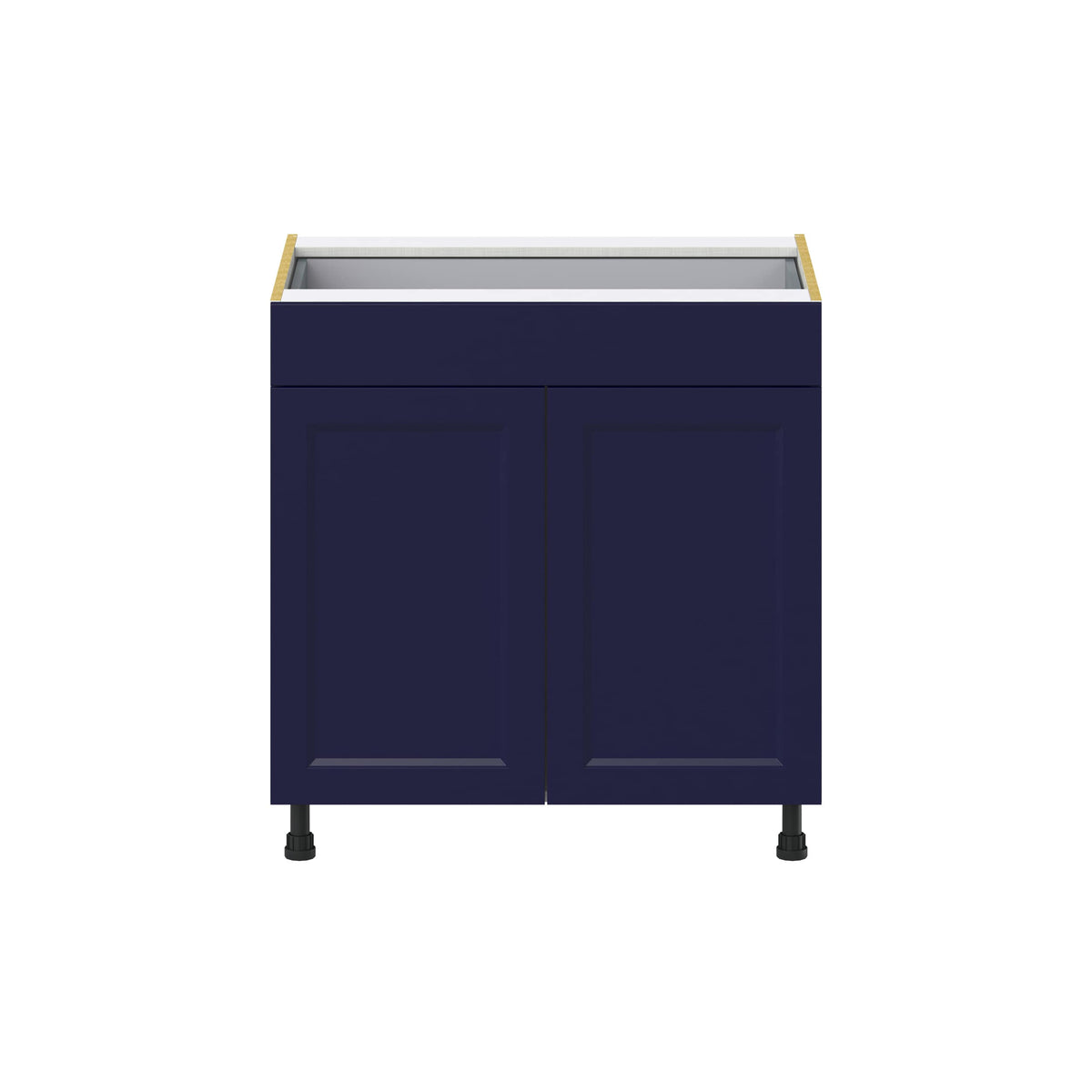 Hugo&Borg Lorette 33-in W x 34.5-in H x 24-in D Navy Blue 1-Drawer Base Fully Assembled Cabinet (Recessed Panel Shaker Style)
