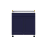 Hugo&Borg Lorette 33-in W x 34.5-in H x 24-in D Navy Blue 1-Drawer Base Fully Assembled Cabinet (Recessed Panel Shaker Style)