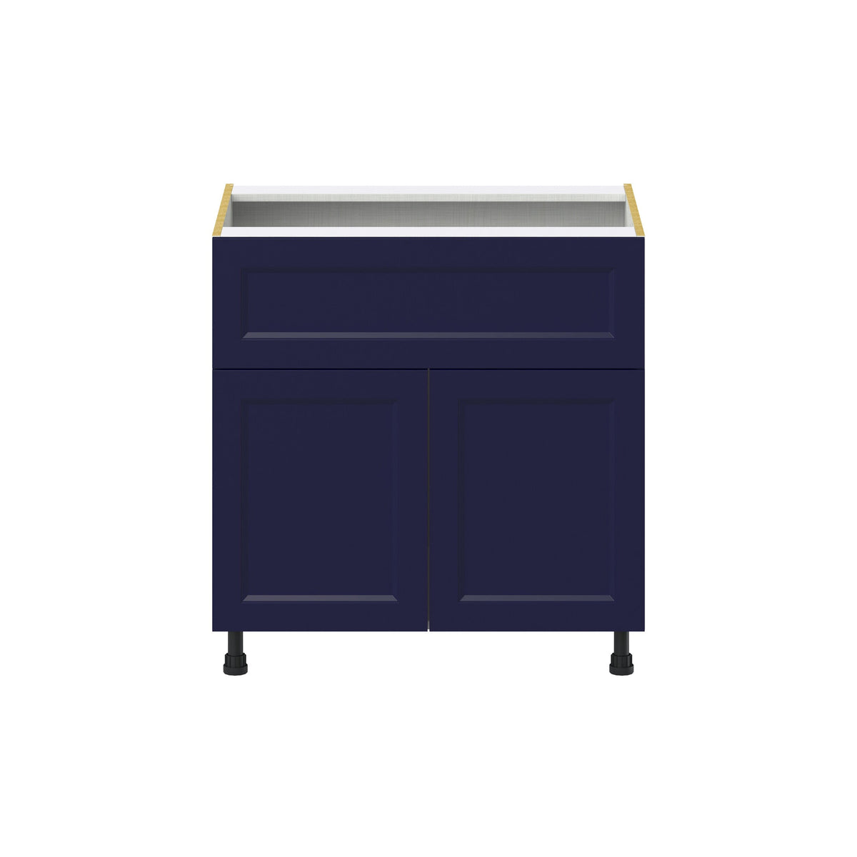 Hugo&Borg Lorette 33-in W x 34.5-in H x 25-in D Navy Blue 1-Drawer Base Fully Assembled Cabinet (Recessed Panel Shaker Style)