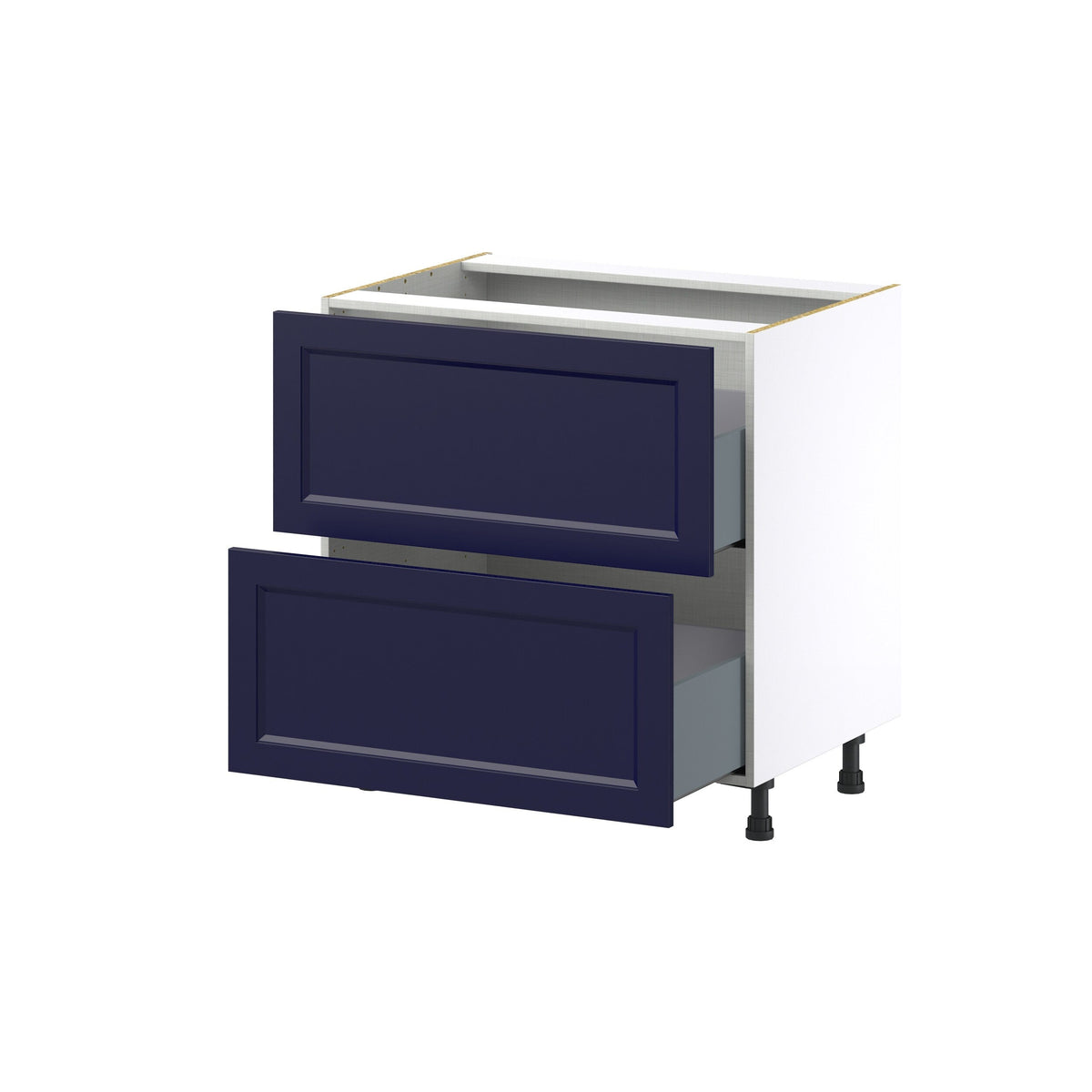 Hugo&Borg Lorette 33-in W x 34.5-in H x 24-in D Navy Blue 2-Drawer Base Fully Assembled Cabinet (Recessed Panel Style)