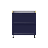 Hugo&Borg Lorette 33-in W x 34.5-in H x 24-in D Navy Blue 3-Drawer Base Fully Assembled Cabinet (Recessed Panel Style)