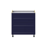 Hugo&Borg Lorette 33-in W x 34.5-in H x 24-in D Navy Blue 4-Drawer Base Fully Assembled Cabinet (Recessed Panel Style)