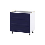 Hugo&Borg Lorette 33-in W x 34.5-in H x 24-in D Navy Blue 4-Drawer Base Fully Assembled Cabinet (Recessed Panel Style)