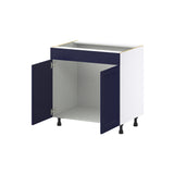 Hugo&Borg Lorette 33-in W x 34.5-in H x 24-in D Navy Blue Sink Base Fully Assembled Cabinet (Recessed Panel Shaker Style)