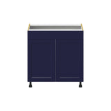 Hugo&Borg Lorette 33-in W x 34.5-in H x 24-in D Navy Blue Sink Base Fully Assembled Cabinet (Recessed Panel Shaker Style)