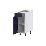 Hugo&Borg Lorette 12-in W x 34.5-in H x 24-in D Navy Blue 1-Drawer Base Fully Assembled Cabinet (Recessed Panel Shaker Style)