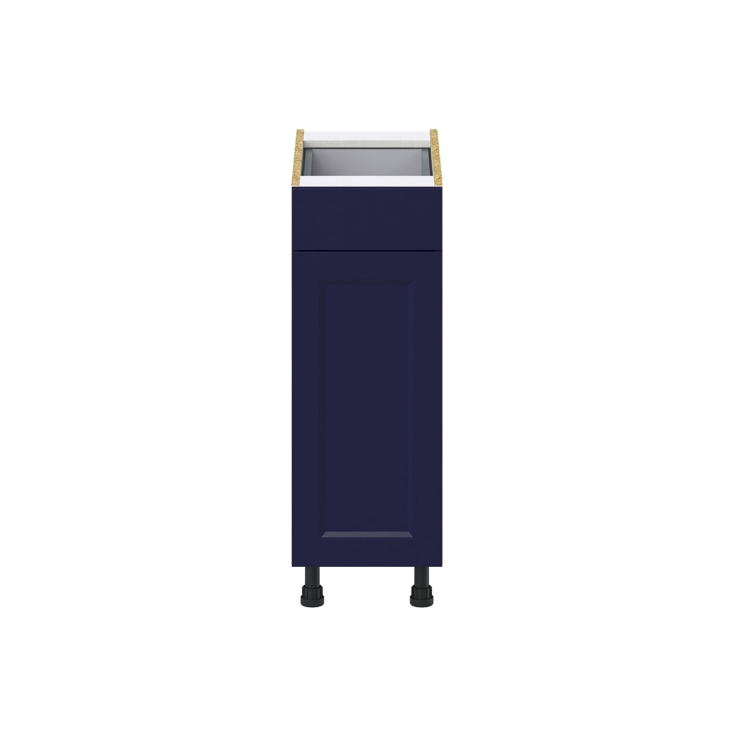 Hugo&Borg Lorette 12-in W x 34.5-in H x 24-in D Navy Blue 1-Drawer Base Fully Assembled Cabinet (Recessed Panel Shaker Style)
