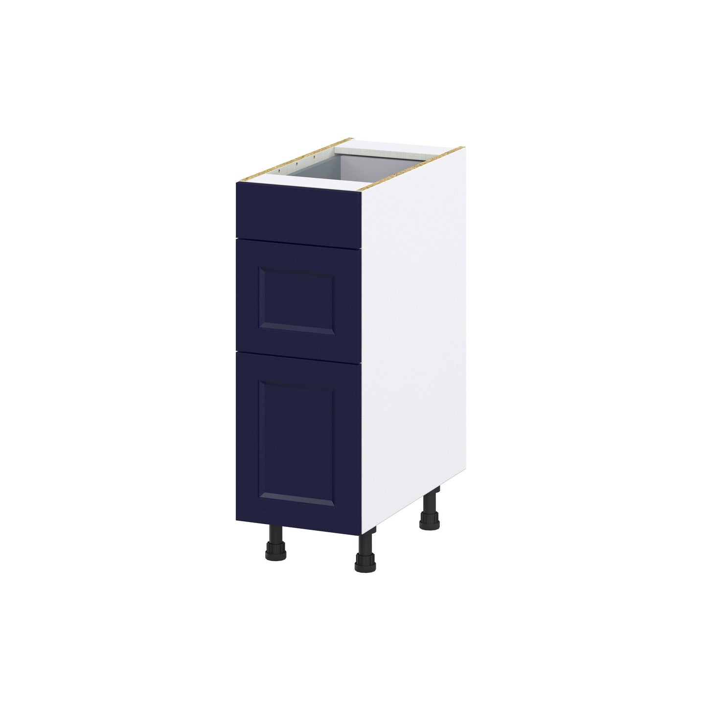 Hugo&Borg Lorette 12-in W x 34.5-in H x 24-in D Navy Blue 3-Drawer Base Fully Assembled Cabinet (Recessed Panel Style)