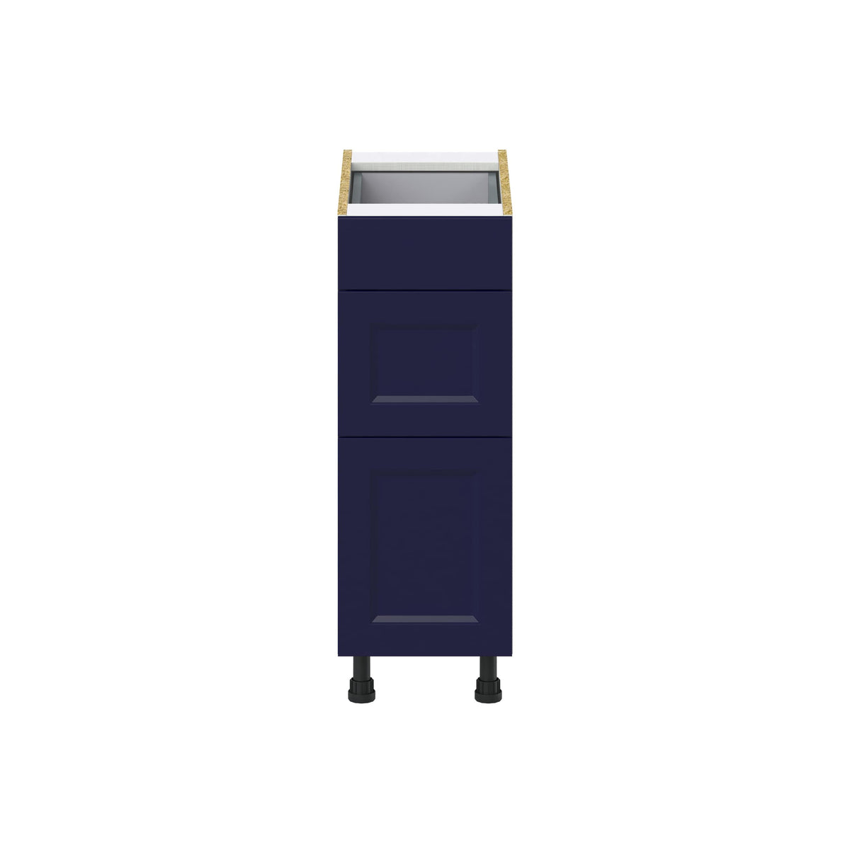 Hugo&Borg Lorette 12-in W x 34.5-in H x 24-in D Navy Blue 3-Drawer Base Fully Assembled Cabinet (Recessed Panel Style)