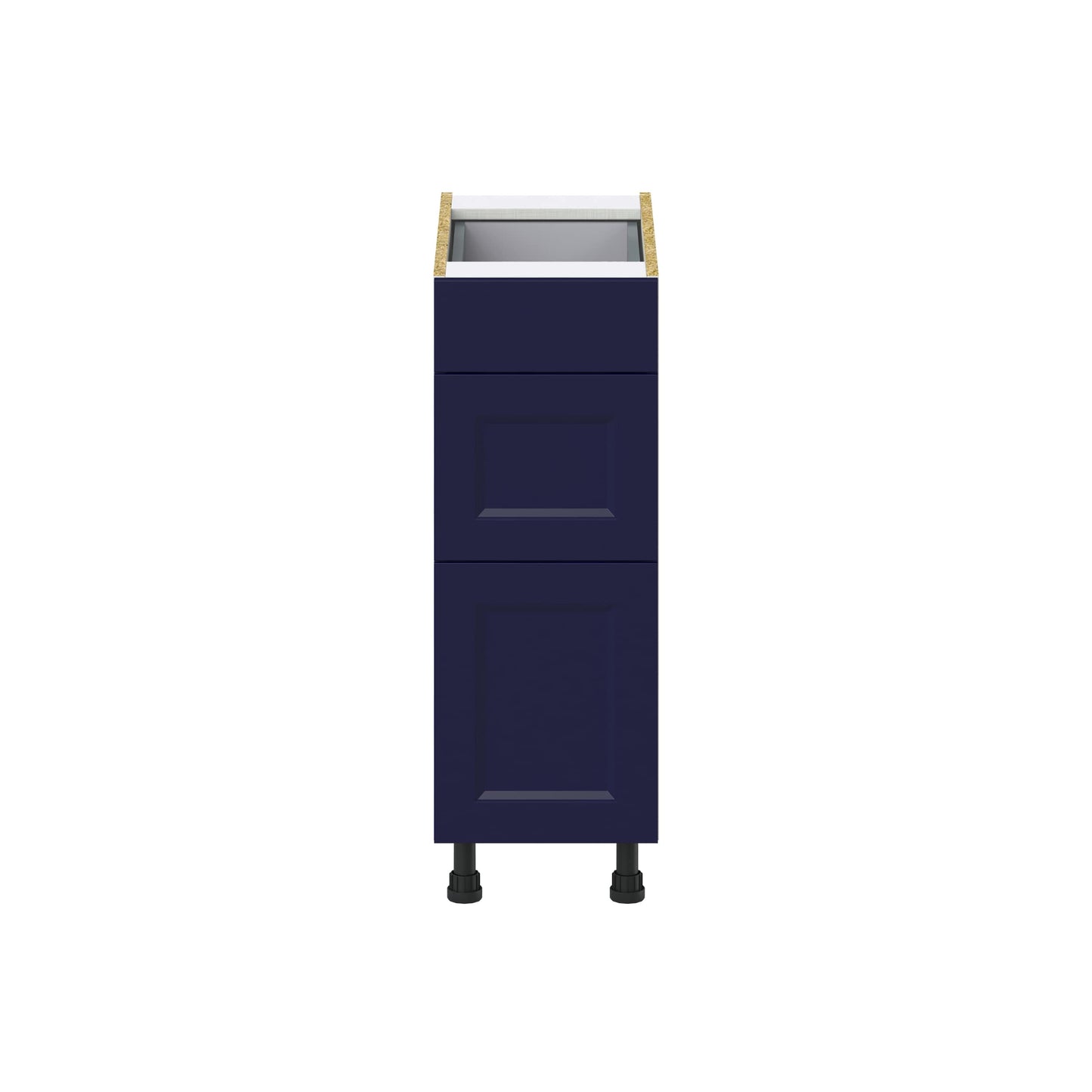 Hugo&Borg Lorette 12-in W x 34.5-in H x 24-in D Navy Blue 3-Drawer Base Fully Assembled Cabinet (Recessed Panel Style)