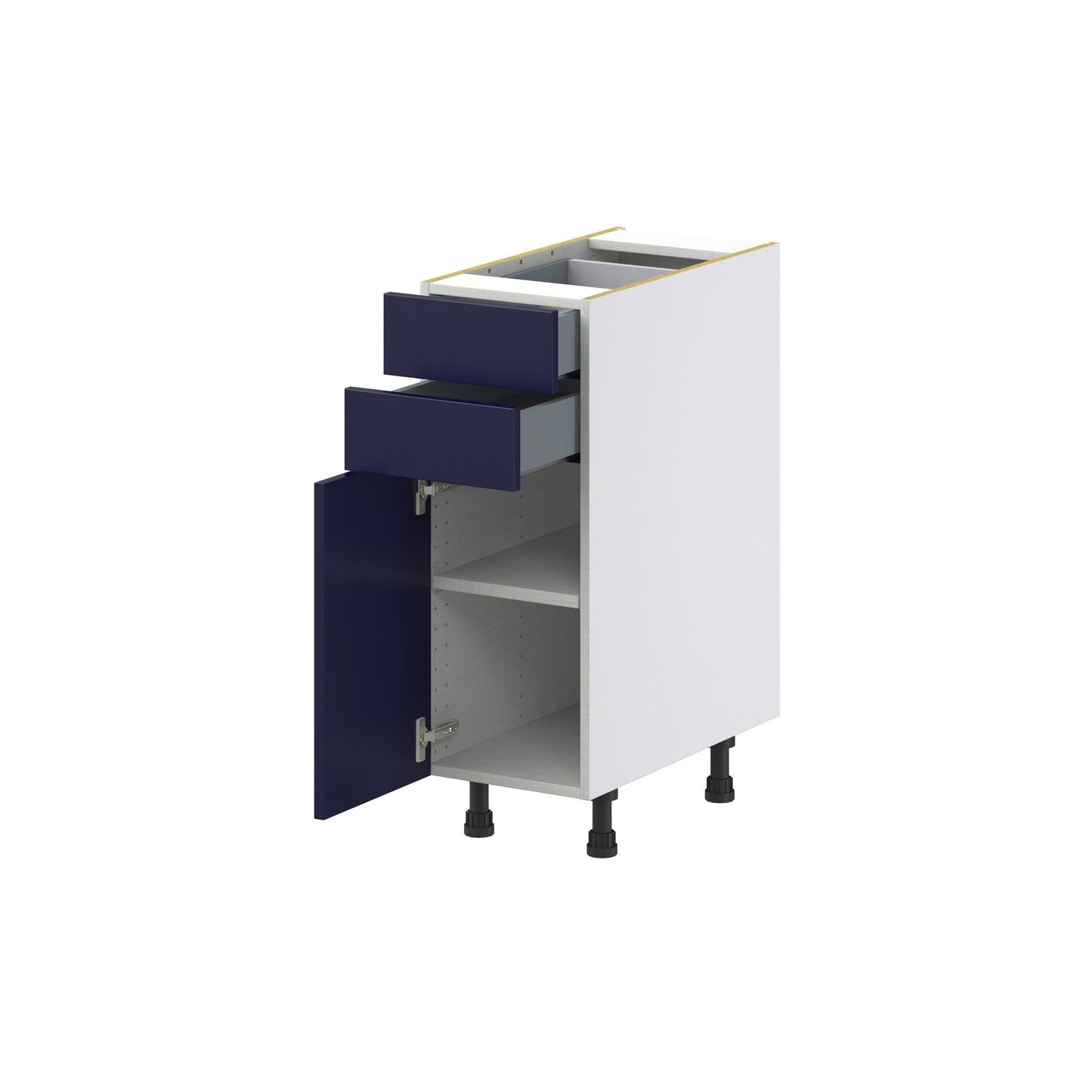 Hugo&Borg Lorette 12-in W x 34.5-in H x 24-in D Navy Blue 2-Drawers Base Fully Assembled Cabinet (Recessed Panel Shaker Style)