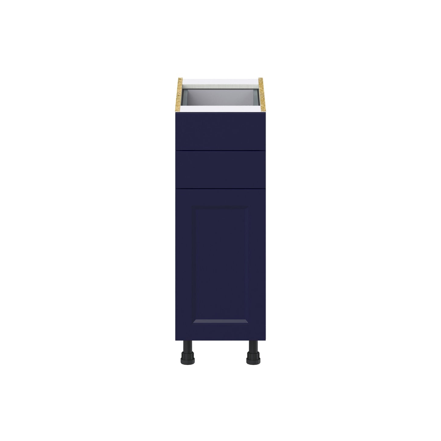 Hugo&Borg Lorette 12-in W x 34.5-in H x 24-in D Navy Blue 2-Drawers Base Fully Assembled Cabinet (Recessed Panel Shaker Style)